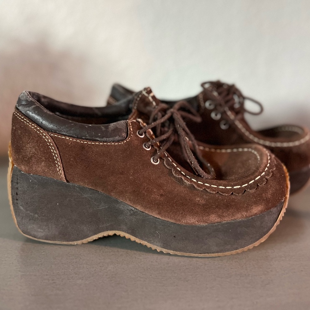 RARE Vintage Lower East Side Chunky Platform Loafers - Picture 7 of 11